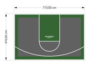 34M2/470X713CM GRAFITOWO-ZIELONE BOISKO DO KOSZYKÓWKI SPEEDSPORT HEXA POWER PRO