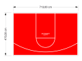 34M2/470X713CM CZERWONE BOISKO DO KOSZYKÓWKI SPEEDSPORT HEXA POWER PRO