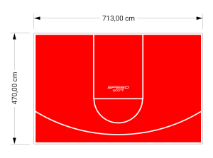 34M2/470X713CM CZERWONE BOISKO DO KOSZYKÓWKI SPEEDSPORT HEXA POWER PRO