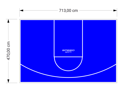 34M2/470X713CM NIEBIESKIE BOISKO DO KOSZYKÓWKI SPEEDSPORT HEXA POWER PRO