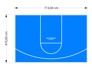 34M2/470X713CM BŁĘKITNE BOISKO DO KOSZYKÓWKI SPEEDSPORT HEXA POWER PRO