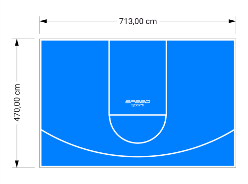34M2/470X713CM BŁĘKITNE BOISKO DO KOSZYKÓWKI SPEEDSPORT HEXA POWER PRO