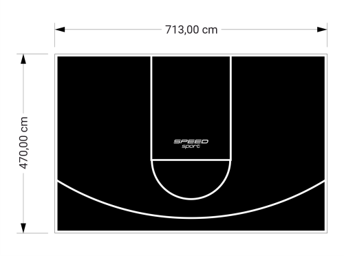 34M2/470X713CM CZARNE BOISKO DO KOSZYKÓWKI SPEEDSPORT HEXA POWER PRO