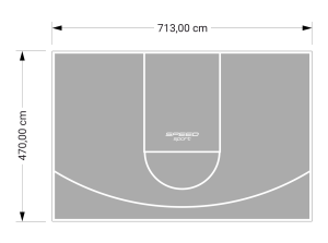 34M2/470X713CM SZARE BOISKO DO KOSZYKÓWKI SPEEDSPORT HEXA POWER PRO