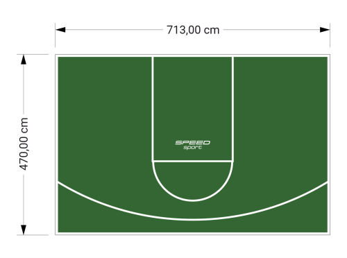 34M2/470X713CM ZIELONE BOISKO DO KOSZYKÓWKI SPEEDSPORT HEXA POWER PRO