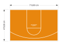 34M2/470X713CM POMARAŃCZOWE BOISKO DO KOSZYKÓWKI SPEEDSPORT HEXA POWER PRO