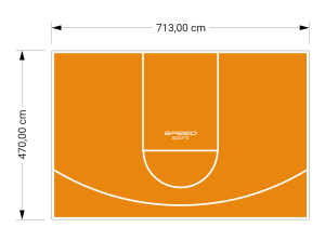 34M2/470X713CM POMARAŃCZOWE BOISKO DO KOSZYKÓWKI SPEEDSPORT HEXA POWER PRO