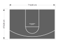 34M2/470X713CM GRAFITOWE BOISKO DO KOSZYKÓWKI SPEEDSPORT HEXA POWER PRO