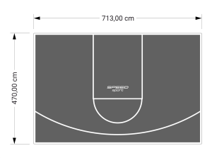 34M2/470X713CM GRAFITOWE BOISKO DO KOSZYKÓWKI SPEEDSPORT HEXA POWER PRO