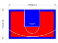 35M2/470X744CM CZERWONO-NIEBIESKIE BOISKO DO KOSZYKÓWKI SPEEDSPORT HEXA POWER PRO
