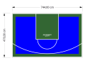 35M2/470X744CM NIEBIESKO-ZIELONE BOISKO DO KOSZYKÓWKI SPEEDSPORT HEXA POWER PRO