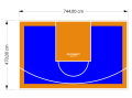 35M2/470X744CM NIEBIESKO-POMARAŃCZOWE BOISKO DO KOSZYKÓWKI SPEEDSPORT HEXA POWER PRO