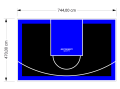 35M2/470X744CM CZARNO-NIEBIESKIE BOISKO DO KOSZYKÓWKI SPEEDSPORT HEXA POWER PRO