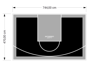35M2/470X744CM CZARNO-SZARE BOISKO DO KOSZYKÓWKI SPEEDSPORT HEXA POWER PRO