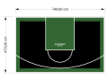 35M2/470X744CM CZARNO-ZIELONE BOISKO DO KOSZYKÓWKI SPEEDSPORT HEXA POWER PRO