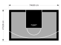 35M2/470X744CM SZARO-CZARNE BOISKO DO KOSZYKÓWKI SPEEDSPORT HEXA POWER PRO