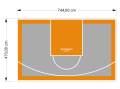 35M2/470X744CM SZARO-POMARAŃCZOWE BOISKO DO KOSZYKÓWKI SPEEDSPORT HEXA POWER PRO