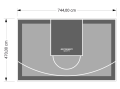35M2/470X744CM SZARO-GRAFITOWE BOISKO DO KOSZYKÓWKI SPEEDSPORT HEXA POWER PRO