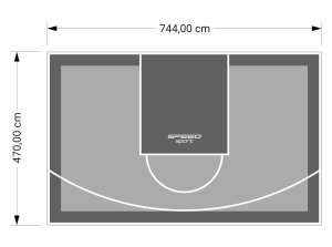 35M2/470X744CM SZARO-GRAFITOWE BOISKO DO KOSZYKÓWKI SPEEDSPORT HEXA POWER PRO