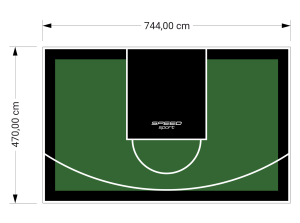 35M2/470X744CM ZIELONO-CZARNE BOISKO DO KOSZYKÓWKI SPEEDSPORT HEXA POWER PRO