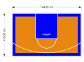 35M2/470X744CM POMARAŃCZOWO-NIEBIESKIE BOISKO DO KOSZYKÓWKI SPEEDSPORT HEXA POWER PRO
