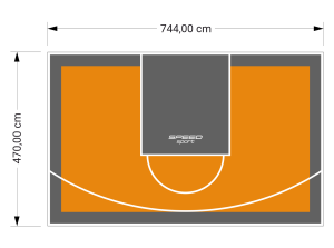 35M2/470X744CM POMARAŃCZOWO-GRAFITOWE BOISKO DO KOSZYKÓWKI SPEEDSPORT HEXA POWER PRO