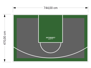 35M2/470X744CM GRAFITOWO-ZIELONE BOISKO DO KOSZYKÓWKI SPEEDSPORT HEXA POWER PRO