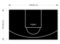 35M2/470X744CM CZARNE BOISKO DO KOSZYKÓWKI SPEEDSPORT HEXA POWER PRO