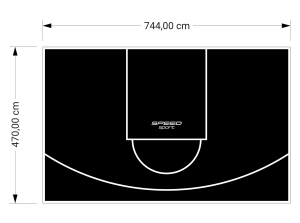 35M2/470X744CM CZARNE BOISKO DO KOSZYKÓWKI SPEEDSPORT HEXA POWER PRO