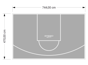 35M2/470X744CM SZARE BOISKO DO KOSZYKÓWKI SPEEDSPORT HEXA POWER PRO