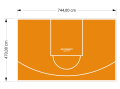 35M2/470X744CM POMARAŃCZOWE BOISKO DO KOSZYKÓWKI SPEEDSPORT HEXA POWER PRO