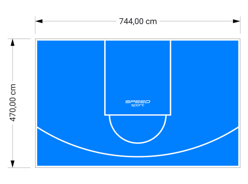 35M2/470X744CM BŁĘKITNE BOISKO DO KOSZYKÓWKI SPEEDSPORT HEXA POWER PRO