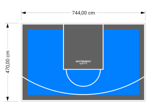 35M2/470X744CM BŁĘKITNO-GRAFITOWE BOISKO DO KOSZYKÓWKI SPEEDSPORT HEXA POWER PRO