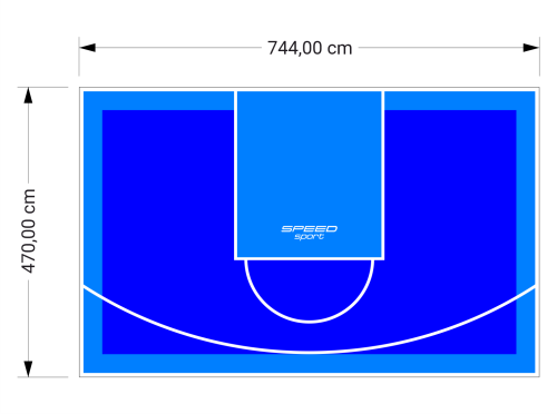 35M2/470X744CM NIEBIESKO-BŁĘKITNE BOISKO DO KOSZYKÓWKI SPEEDSPORT HEXA POWER PRO