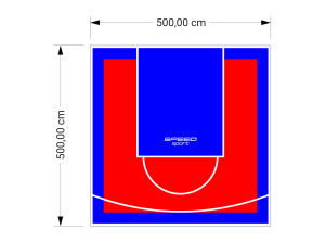25M2/500X500CM CZERWONO-NIEBIESKIE BOISKO DO KOSZYKÓWKI SPEEDSPORT HEXA POWER PRO