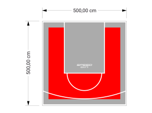 25M2/500X500CM CZERWONO-SZARE BOISKO DO KOSZYKÓWKI SPEEDSPORT HEXA POWER PRO