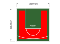 25M2/500X500CM CZERWONO-ZIELONE BOISKO DO KOSZYKÓWKI SPEEDSPORT HEXA POWER PRO