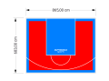 59M2/683X865CM CZERWONO-BŁĘKITNE BOISKO DO KOSZYKÓWKI SPEEDSPORT HEXA POWER PRO