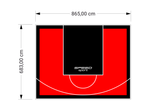 59M2/683X865CM CZERWONO-CZARNE BOISKO DO KOSZYKÓWKI SPEEDSPORT HEXA POWER PRO
