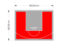 59M2/683X865CM CZERWONO-SZARE BOISKO DO KOSZYKÓWKI SPEEDSPORT HEXA POWER PRO