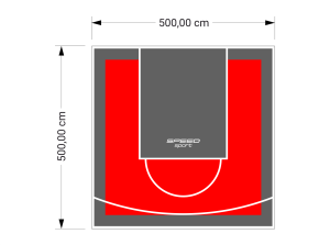 25M2/500X500CM CZERWONO-GRAFITOWE BOISKO DO KOSZYKÓWKI SPEEDSPORT HEXA POWER PRO