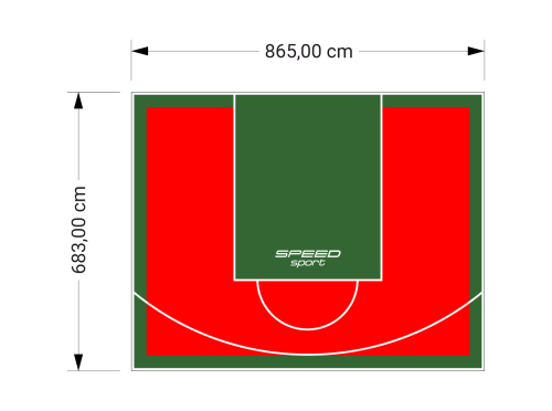 59M2/683X865CM CZERWONO-ZIELONE BOISKO DO KOSZYKÓWKI SPEEDSPORT HEXA POWER PRO