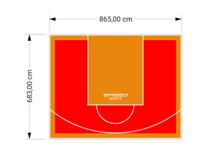 59M2/683X865CM CZERWONO-POMARAŃCZOWE BOISKO DO KOSZYKÓWKI SPEEDSPORT HEXA POWER PRO