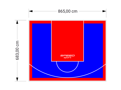 59M2/683X865CM NIEBIESKO-CZERWONE BOISKO DO KOSZYKÓWKI SPEEDSPORT HEXA POWER PRO