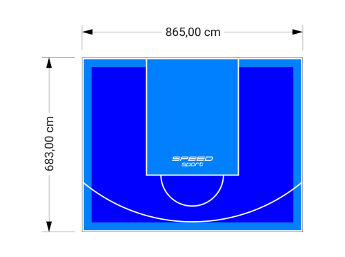59M2/683X865CM NIEBIESKO-BŁĘKITNE BOISKO DO KOSZYKÓWKI SPEEDSPORT HEXA POWER PRO