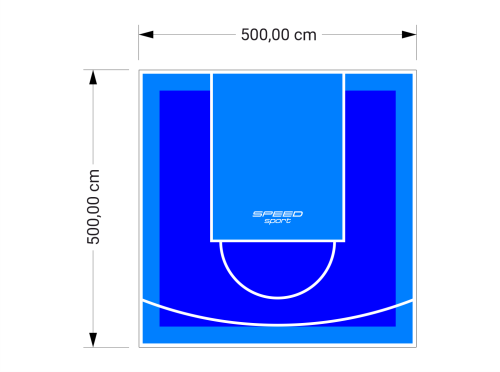 25M2/500X500CM NIEBIESKO-BŁĘKITNE BOISKO DO KOSZYKÓWKI SPEEDSPORT HEXA POWER PRO
