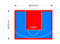 59M2/683X865CM BŁĘKITNO-CZERWONE BOISKO DO KOSZYKÓWKI SPEEDSPORT HEXA POWER PRO