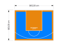 59M2/683X865CM BŁĘKITNO-POMARAŃCZOWE BOISKO DO KOSZYKÓWKI SPEEDSPORT HEXA POWER PRO