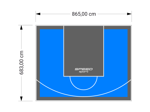 59M2/683X865CM BŁĘKITNO-GRAFITOWE BOISKO DO KOSZYKÓWKI SPEEDSPORT HEXA POWER PRO