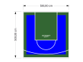 25M2/500X500CM NIEBIESKO-ZIELONE BOISKO DO KOSZYKÓWKI SPEEDSPORT HEXA POWER PRO
